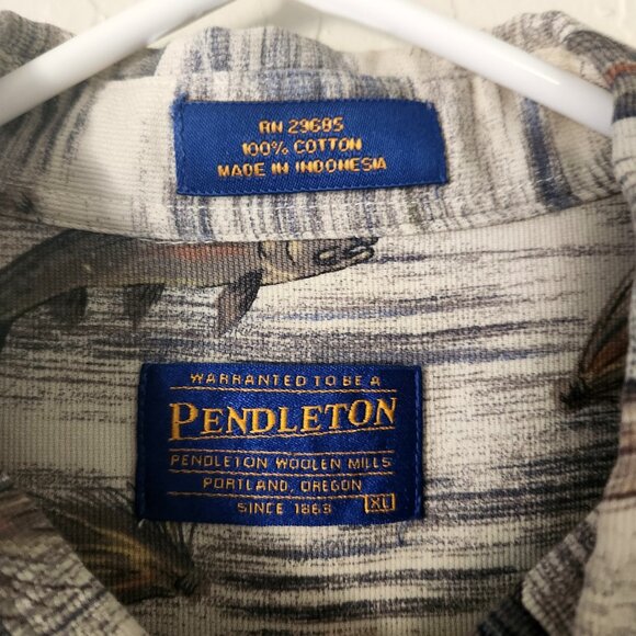 Pendleton Men’s Button Up Fly Fishing Short Sleeve Size XL Trout Shirt Dry Fly - Picture 4 of 7